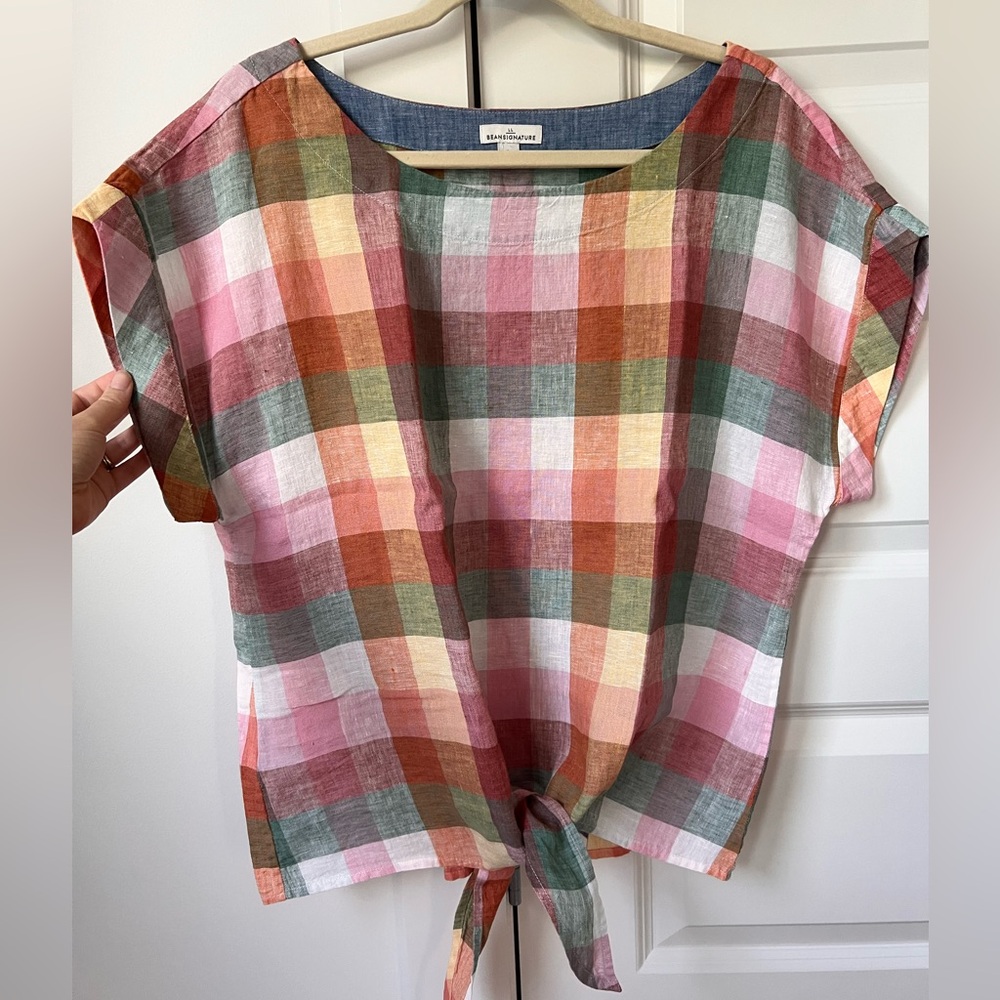 L.L. Bean Multicolor Plaid Blouse